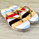 Gold Thong Stripe Sandal
