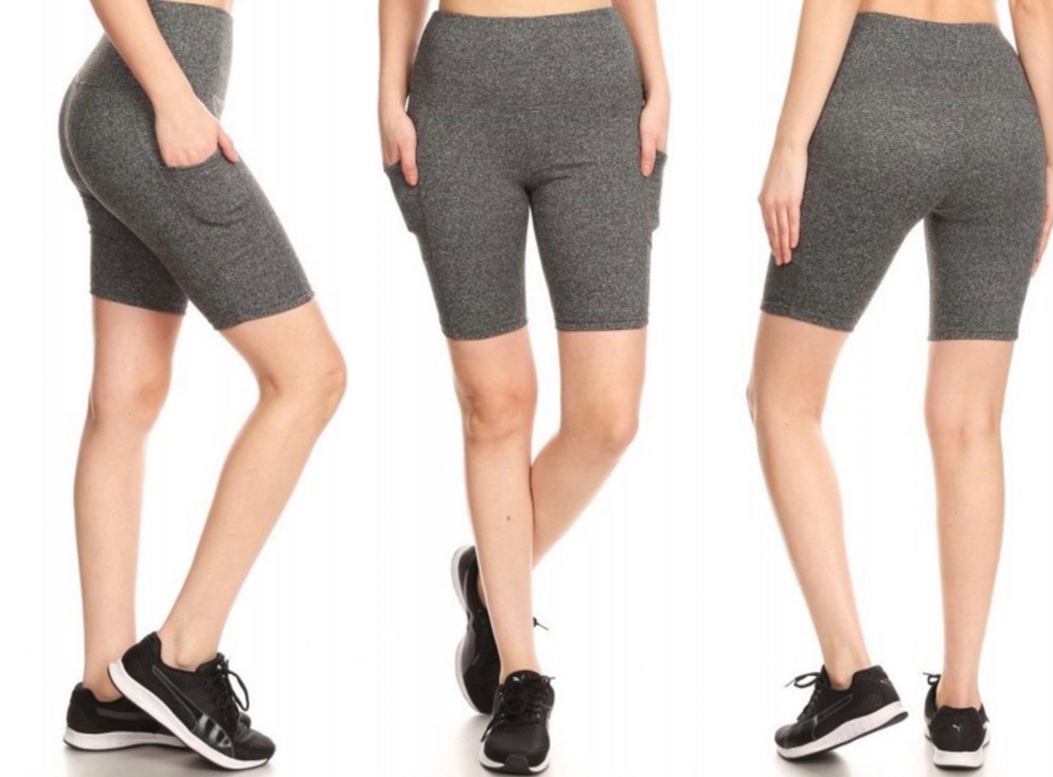 Yoga Band Bermuda Biker Shorts w/ Pockets