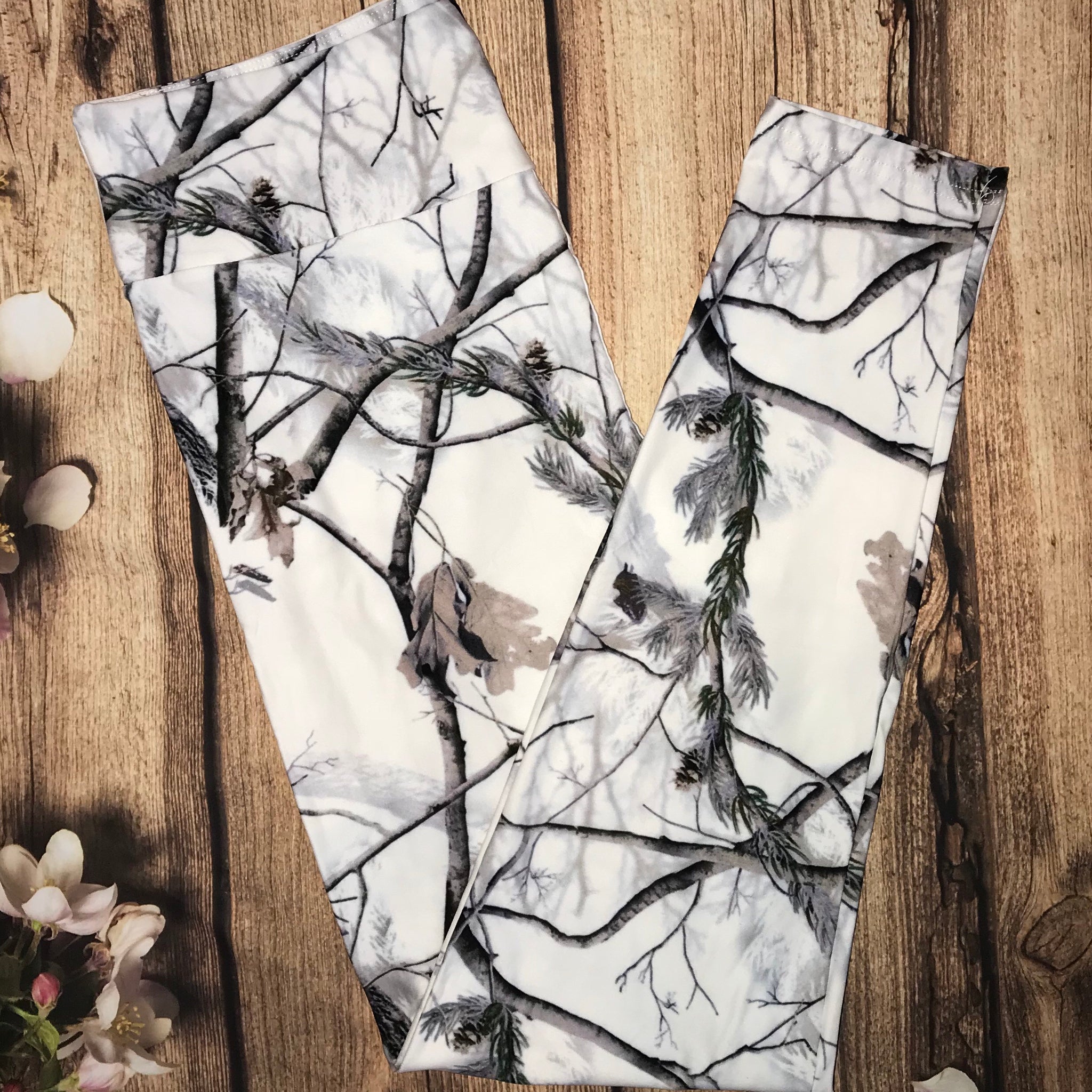 Snow White Tree Camo Leggings