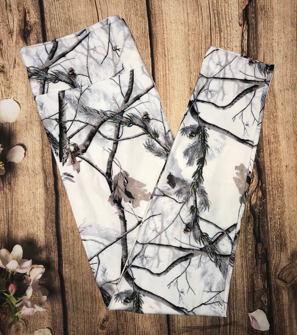 Snow White Tree Camo Leggings