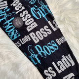 Teal Silver Girl Boss Soft Leggings