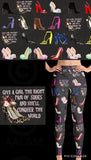 Give a Girl the Right Pair of Shoes And She'll Conquer the World Print Leggings