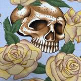 Golden Skull Yellow Rose Print Soft Leggings