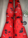 Black Bears Polar Ice Cap Mountains Red Soft Leggings
