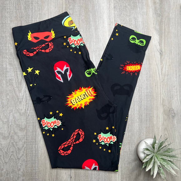 POW! Superhero Comic Book Soft Leggings