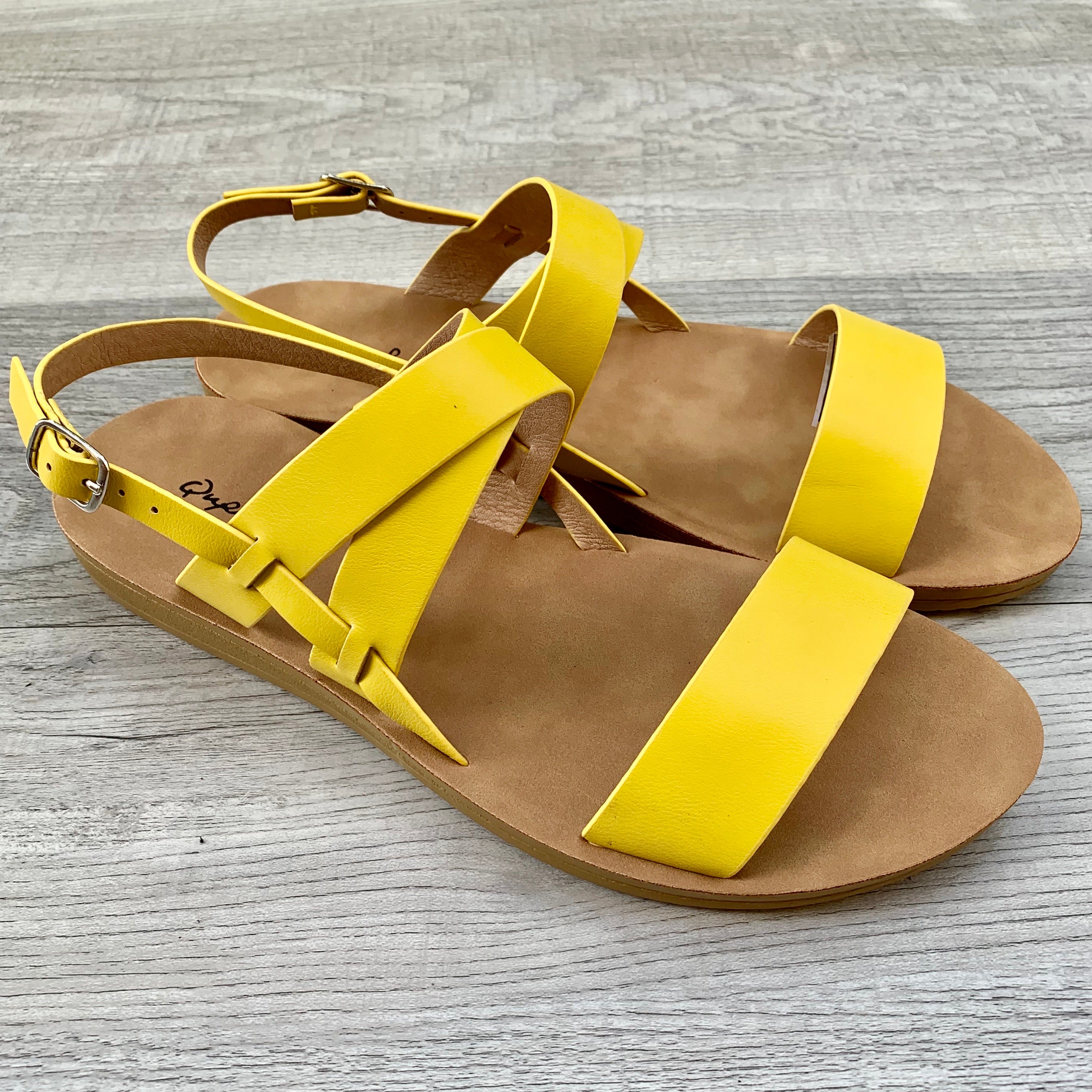 Yellow Criss Cross Sandals