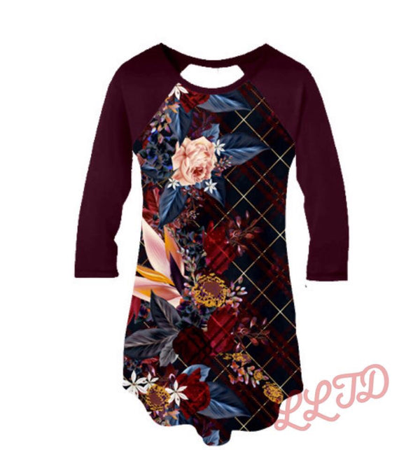 Autumn Floral Raglan Top