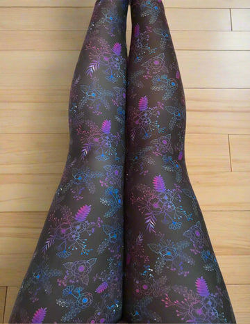 Watercolor Galaxy Flower Print Leggings