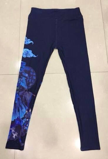Blue Anime Girl W/ Umbrella Print Leggings