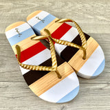 Gold Thong Stripe Sandal