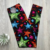 Colorful Disco Star Print Soft Leggings