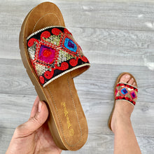 Delight Comfort Embroidered Sandal - Red