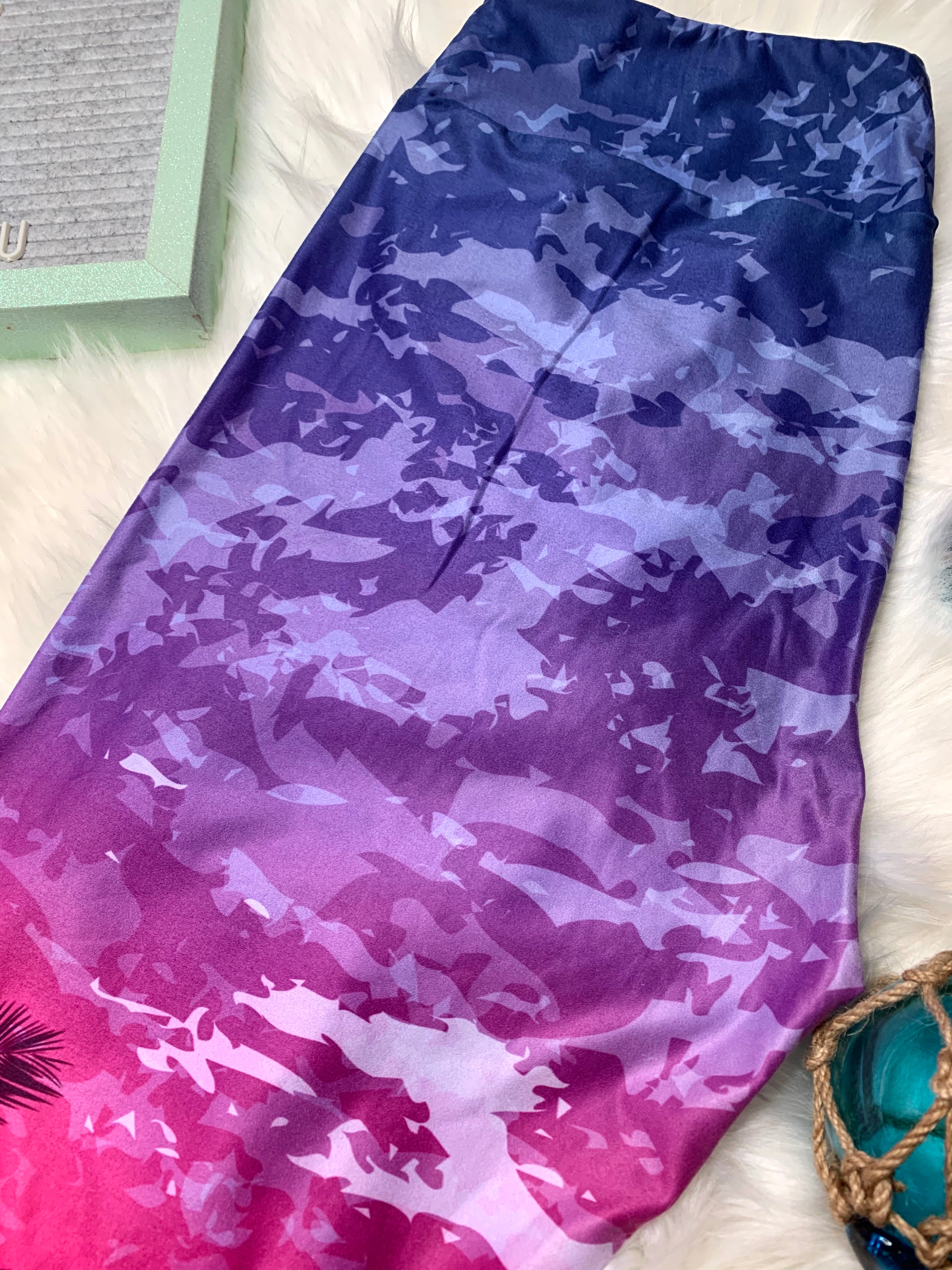 Tropical Paradise Sunset Print Leggings