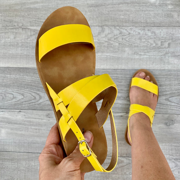 Yellow Criss Cross Sandals