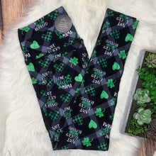 Blessed Mama Green Plaid Soft Leggings w/ Pockets