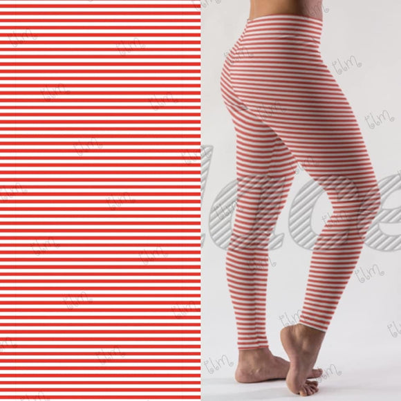 Candy Stripe Leggings with Pocket in Waist Band