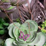 Gold Vermeil Stone Butterfly Necklace