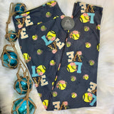 Softball Love Print Soft Leggings