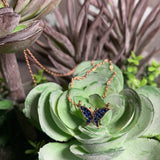 Rose Gold Vermeil Butterfly Necklace with Sapphire Stones 