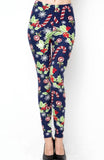 Holly and Candy Canes CHristmas Print Soft Leggings