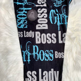 Teal Silver Girl Boss Soft Leggings