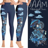 Blue Anime Girl W/ Umbrella Print Leggings