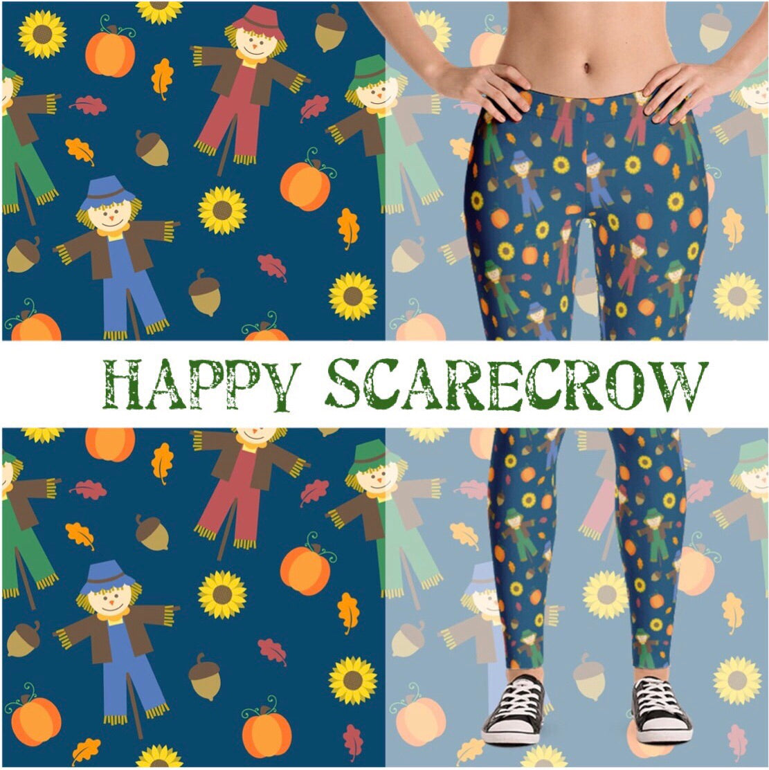 Happy Scarecrow Print Leggings