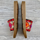 Delight Comfort Embroidered Sandal - Red