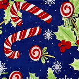 Holly and Candy Canes CHristmas Print Soft Leggings