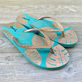 Glitter Gold Tropical Flamingo Thong Flip Flop Sandal