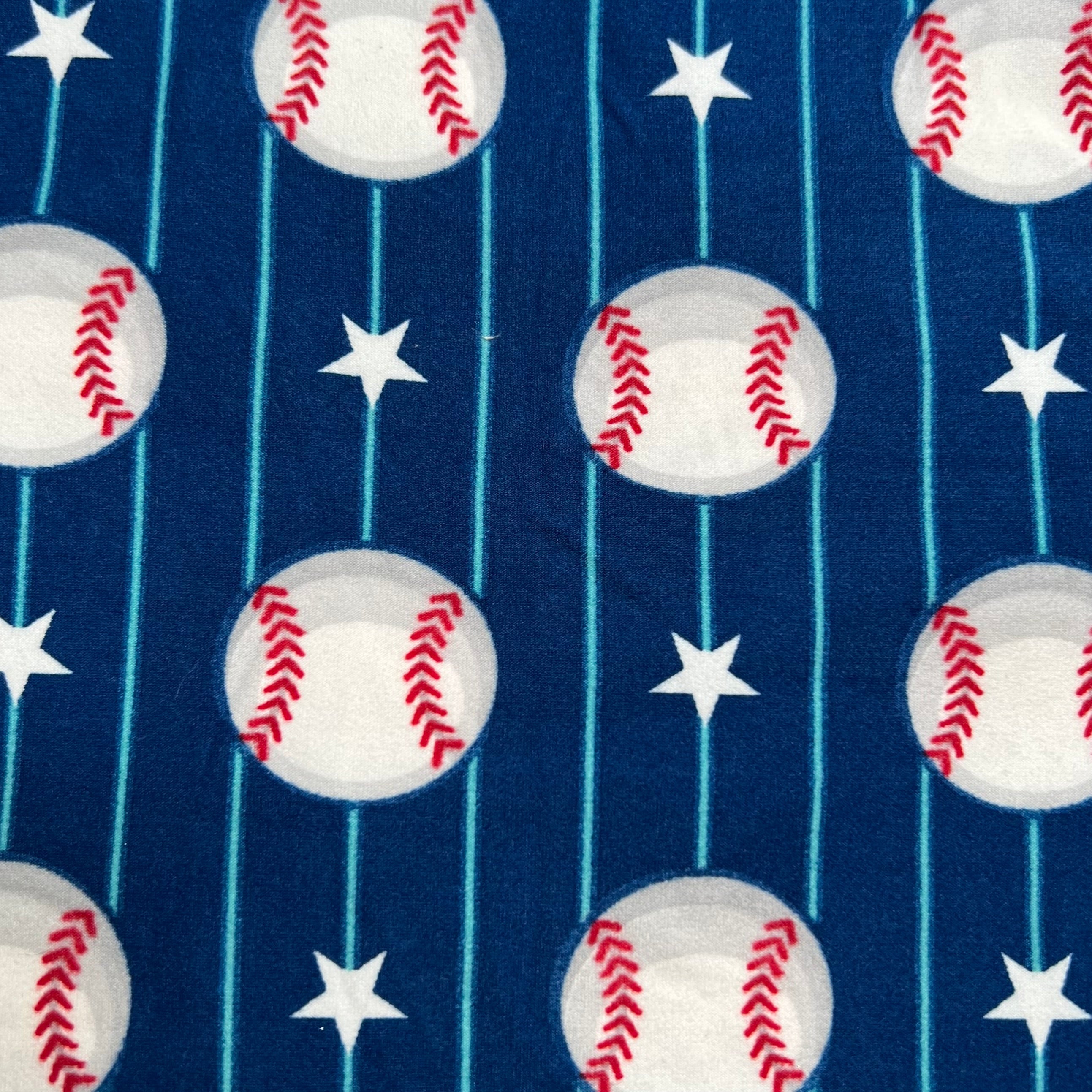 Baseball Pin Stripe Blue Soft Leggings - Adult & Kid Sizes