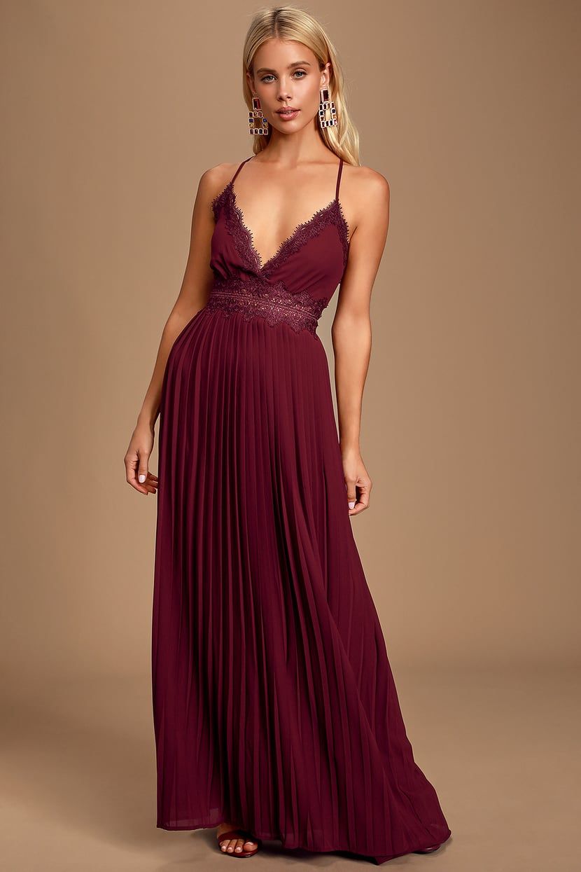 Lace and Chiffon Long Dress with Spaghetti Straps