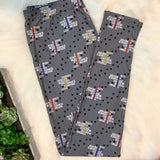 Rescue Means "Friend Foster Blessed 2nd Chance Furever Love" Print Gray Leggings