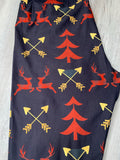 Christmas Red Plaid Reindeer Soft Leggings w/ Secret Pocket
