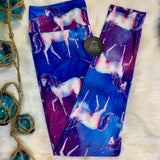 Blue Purple Galaxy Unicorn Kids Soft Leggings