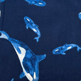 Orca Whale Print Blue Leggings - Adult & Kids - Full Length