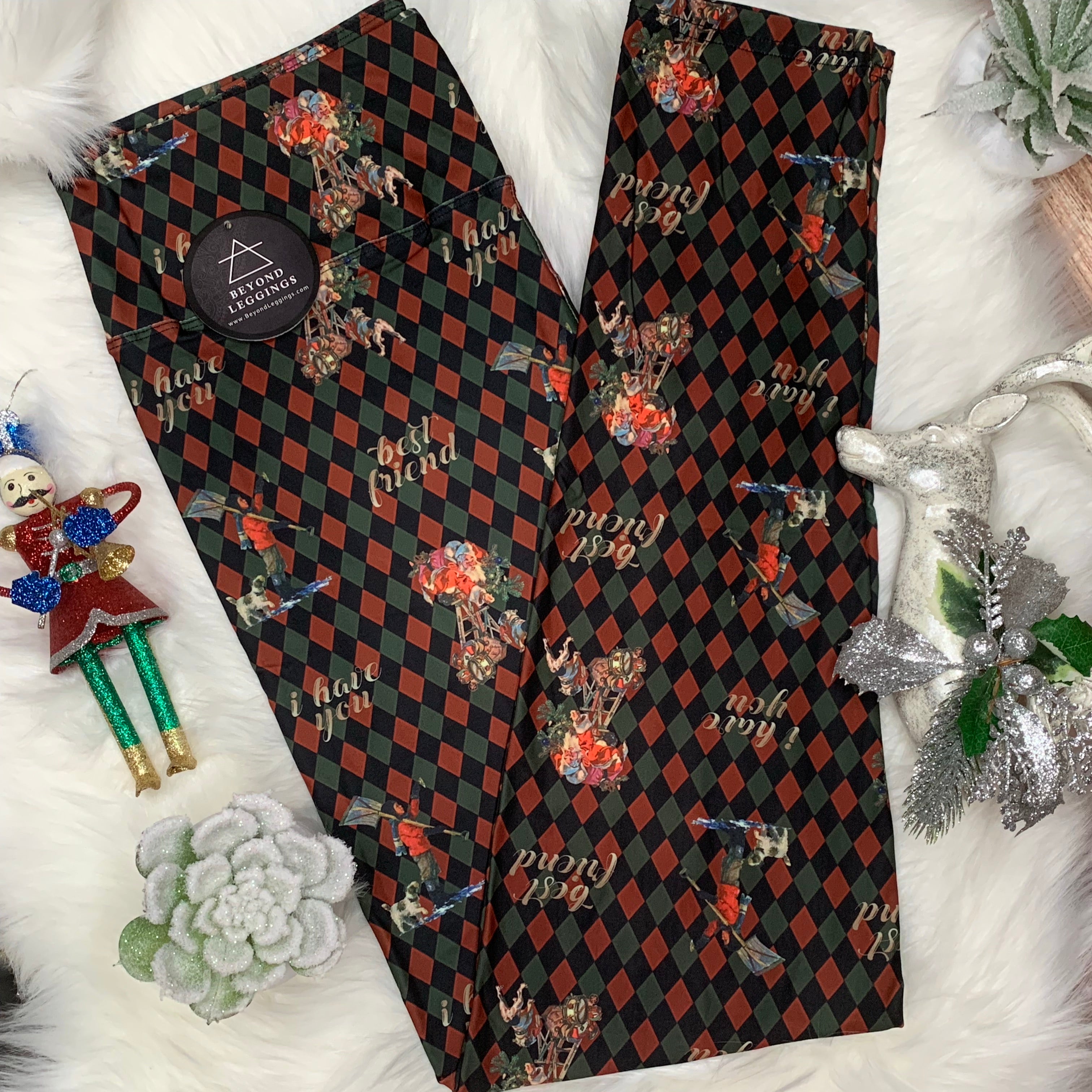 Saturday Evening Post Best Friend Christmas Soft Leggings