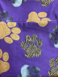 Golden Paw Print Purple Soft Leggings