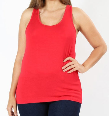 Rayon/Spandex Tank Top -  Red