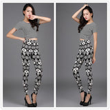 Geometric Tapestry Skull Print Soft Leggings