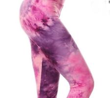 Pink Purple Tie Dye Print Soft Leggings