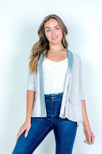 Silver Sequin Trimmed Blazer