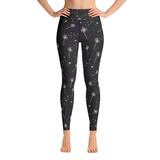 Pet Loss Dandelion Rainbow Paw Print Black Leggings