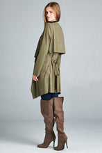 Soft Faux Micro Suede Waterfall Coat